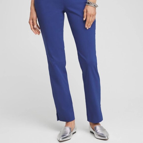 Chico’s So Slimming Brigitte Rivet Slit Ankle Pants Size 4 R 20 XXL Black - Picture 6 of 7